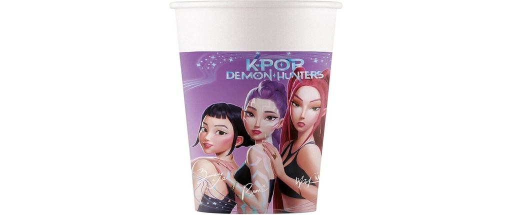 We fiesta Party Gobelets jetables K-Pop Demon 200 ml, 8 Pièce/s, Violet