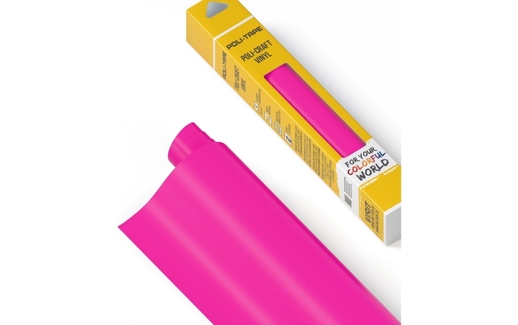 Poli-Tape Film de vinyle Permanent 30.5 x 183 cm, rose fluo mat