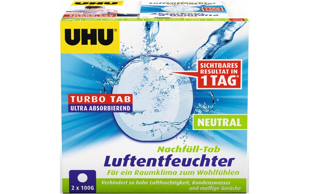 UHU Déshumidificateur Airmax Tablette de recharge 100 g, 2 pièces