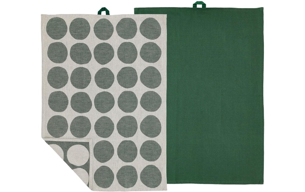 Södahl Ensemble de torchons pour la vaisselle Bubbles, 50 x 70 cm, Pine green, 2 pièces
