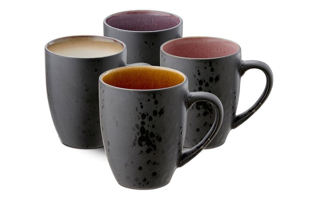 Bitz Tasse à café 300 ml, 4 Pièce/s, Noir/Beige/Rose
