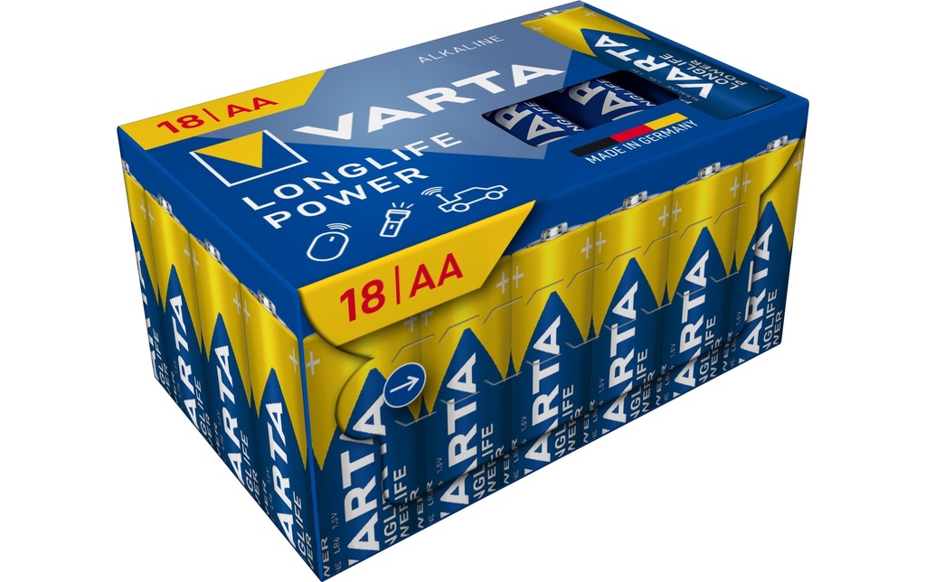 Varta Pile Longlife Power AA CUBE18 , 18 Pièce/s