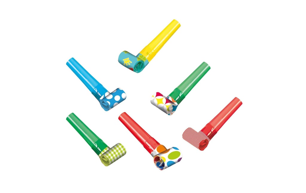Papstar Sifflets de fête 6 pièces