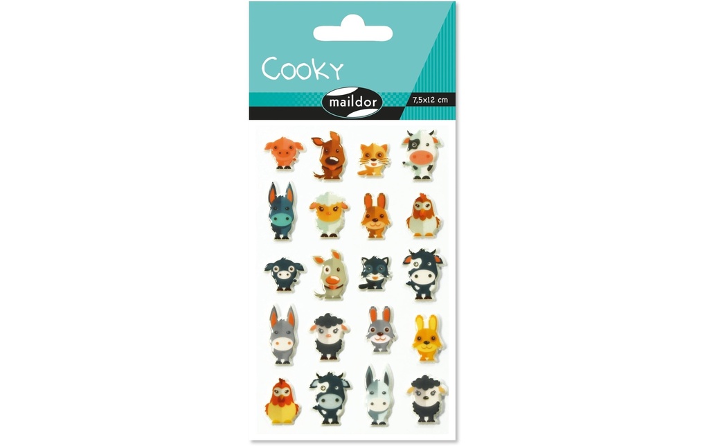Clairefontaine Autocollant à motif Ferme 3D Cooky 1 feuille
