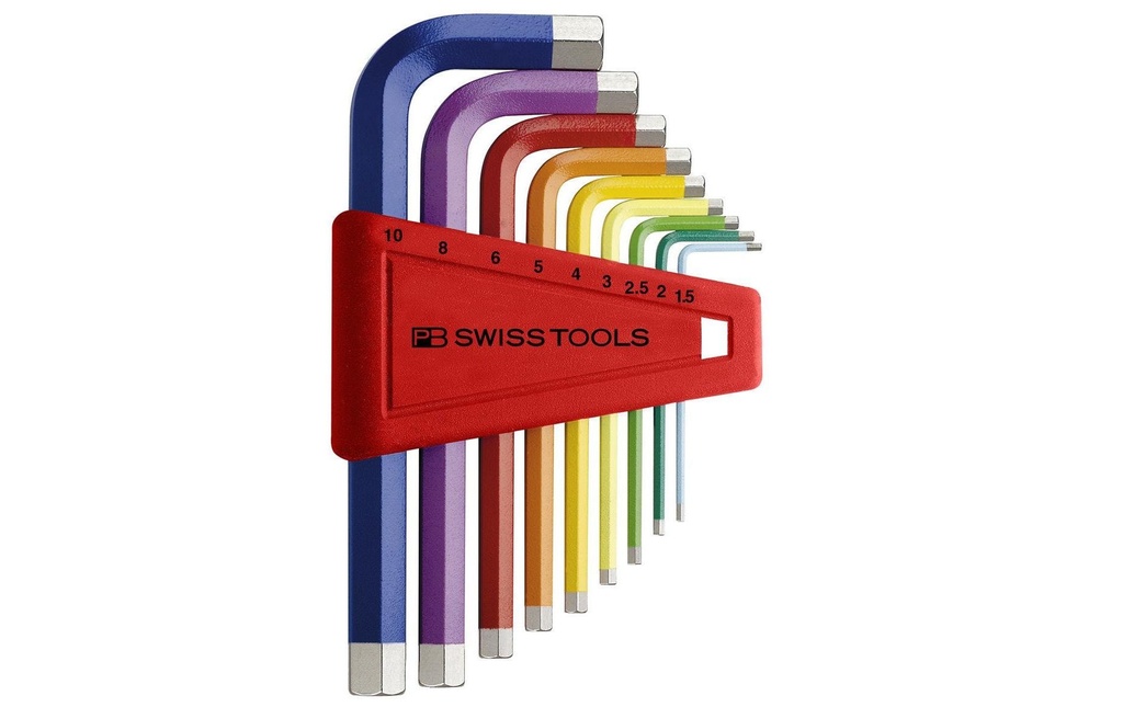 PB Swiss Tools Jeux de clés coudées Rainbow 1.5-10 mm Six pans creux