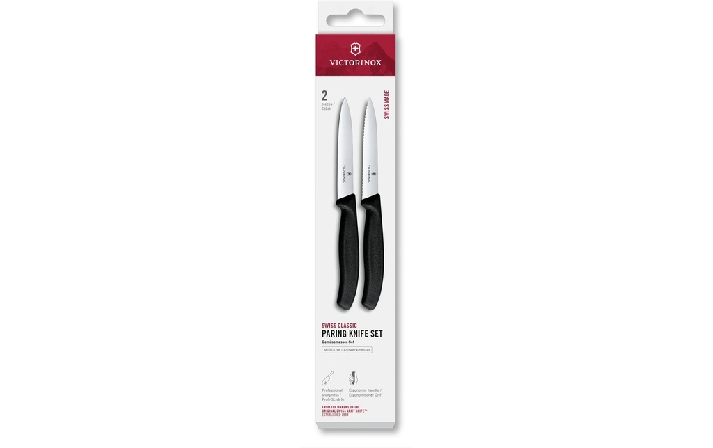 Victorinox Jeux de couteaux Swiss Classic, 10 cm, noir, 2 pièces