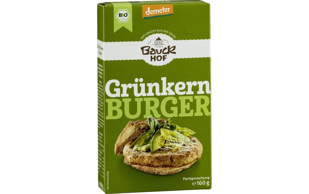 Bauck Mühle Bio Demeter Burger  Graines vertes 160 g