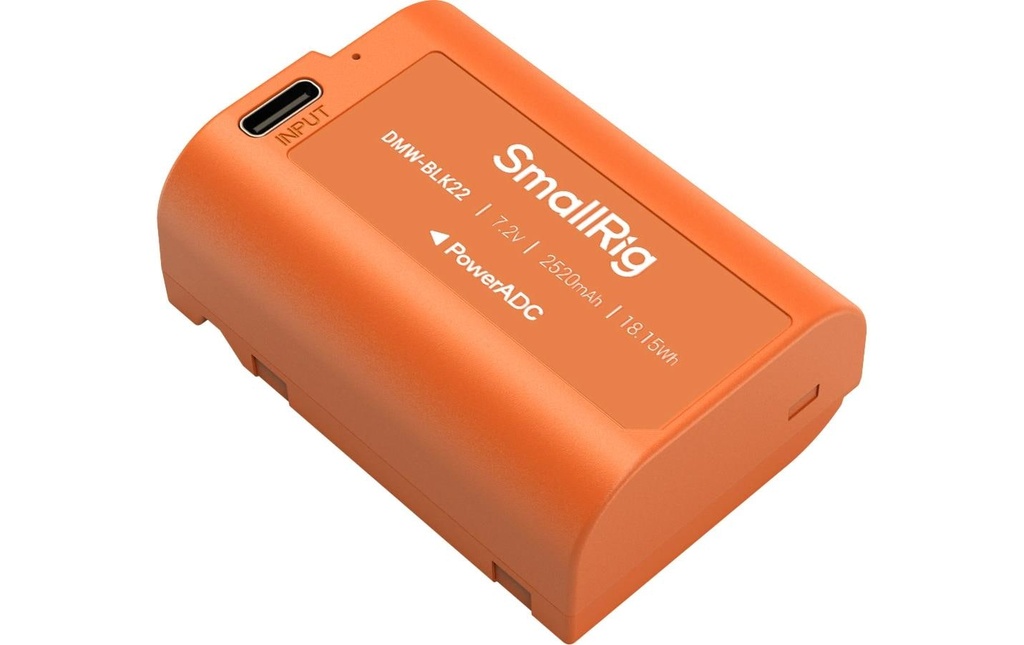 Smallrig Batterie pour Appareils photo numérique DMW-BLK22 USB-C Orange