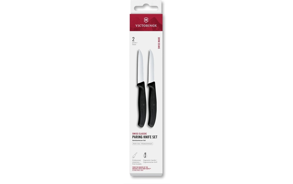 Victorinox Jeux de couteaux Swiss Classic, 8 cm, noir, 2 pièces