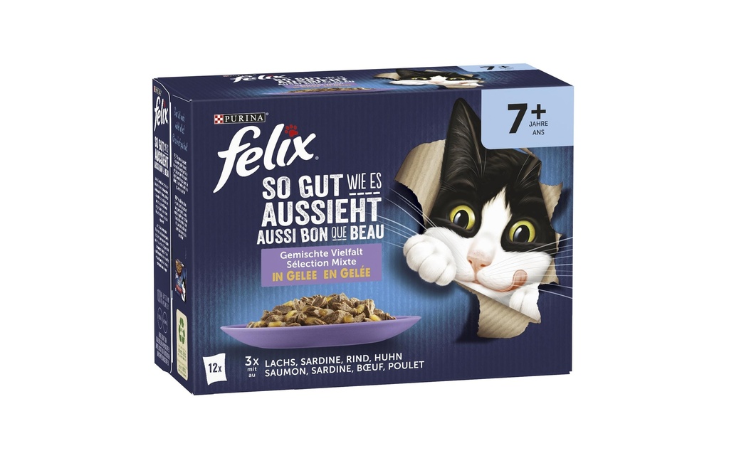 Felix Alimentation humide AGAIL Senior Gelée Mixte 12 x 85 g