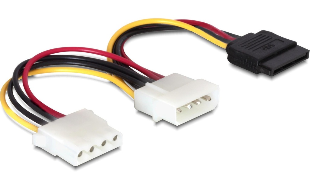 Delock Câble électrique en Y Molex - Molex/SATA 16.5 cm