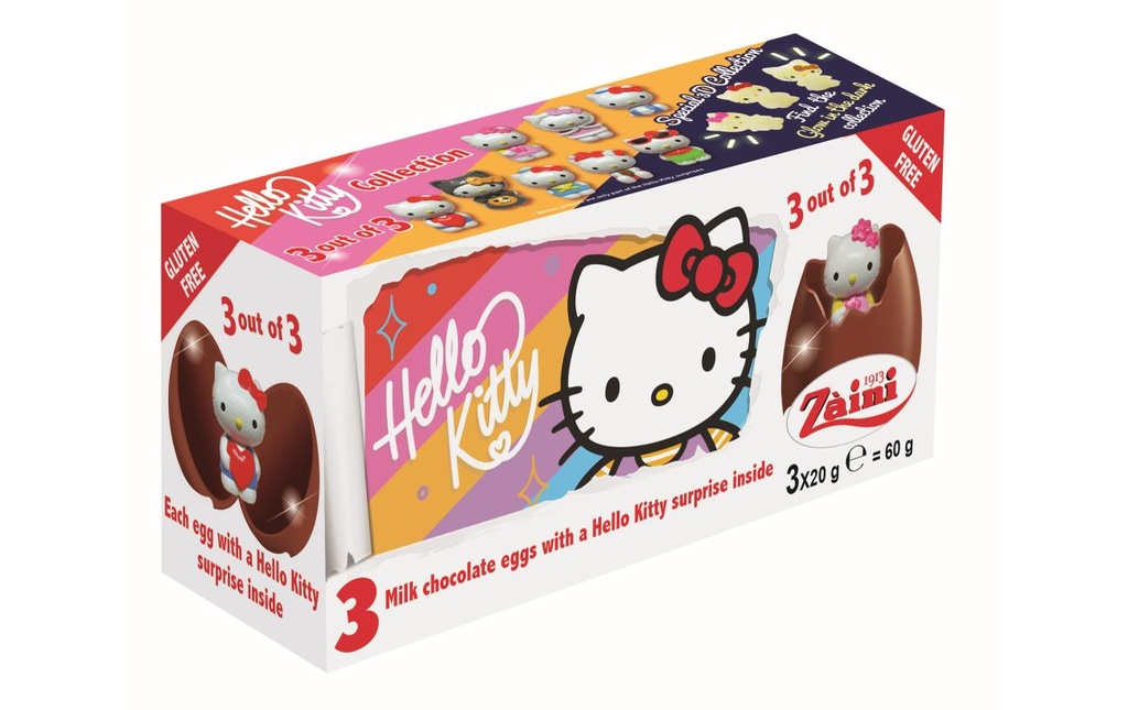 Zàini Chocolat Oeufs en chocolat Hello Kitty 3 x 20 g