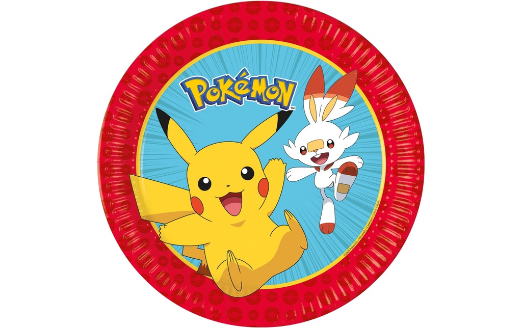 We fiesta Party Assiettes jetables Pokémon 23 cm, 8 Pièce/s