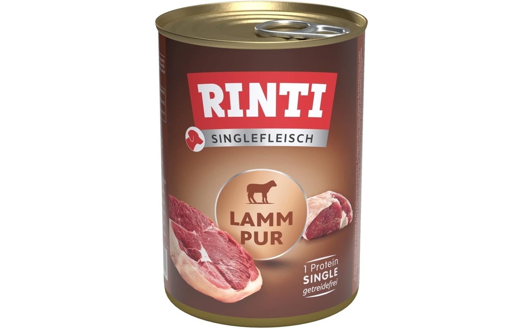 Rinti Alimentation humide Singlefleisch Boîte Agneau Pur, 400 g