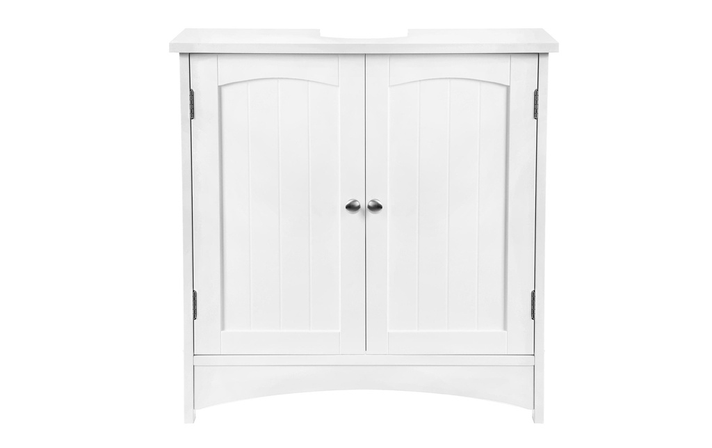 VASAGLE Meuble sous lavabo avec double porte 60 x 60 cm, Blanc