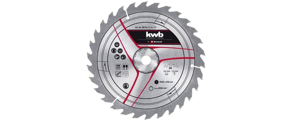 Einhell Lame de scie D 200 x 16 x 2