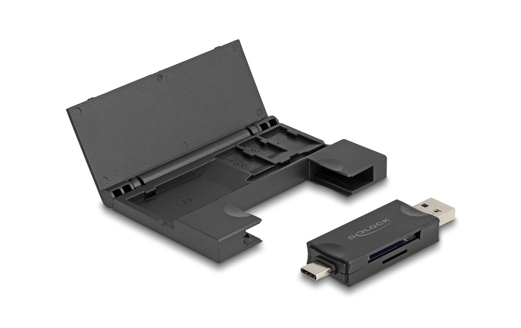 Delock Card Reader Extern USB-C / A 5 Gbps pour SD et Micro SD