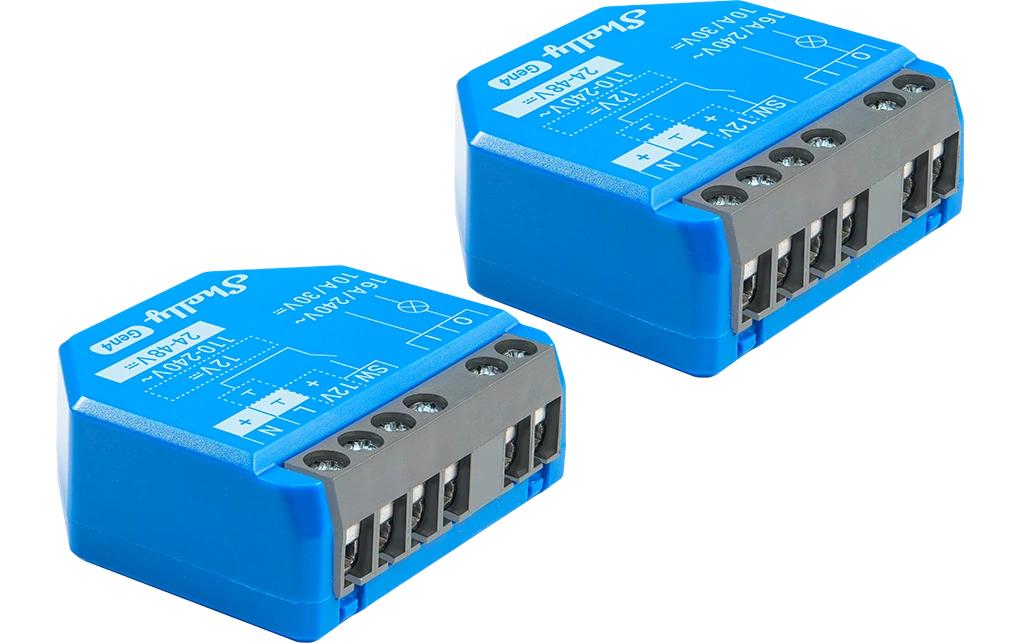 Shelly Actionneur de commutation Wi-Fi 1 Gen 4 x 2 Bleu