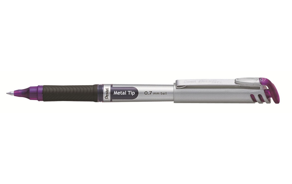 pentel Stylo à encre gel Liquid EnerGel avec pointe métallique de 0.7 mm, violet
