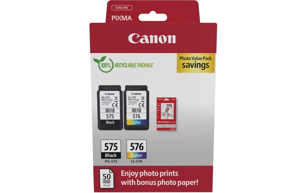 Canon Value Pack PG-575/CL-576 Magenta/Yellow/noir/Cyan