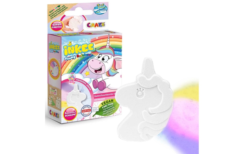 Craze Plaisir dans la baignoire Bombe de bain Inkee Foamy Unicorn 1 Pièce/s