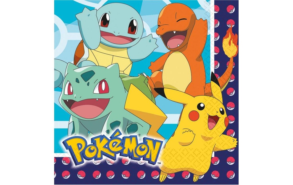 Amscan Serviettes en papier Pokemon 16 pièces