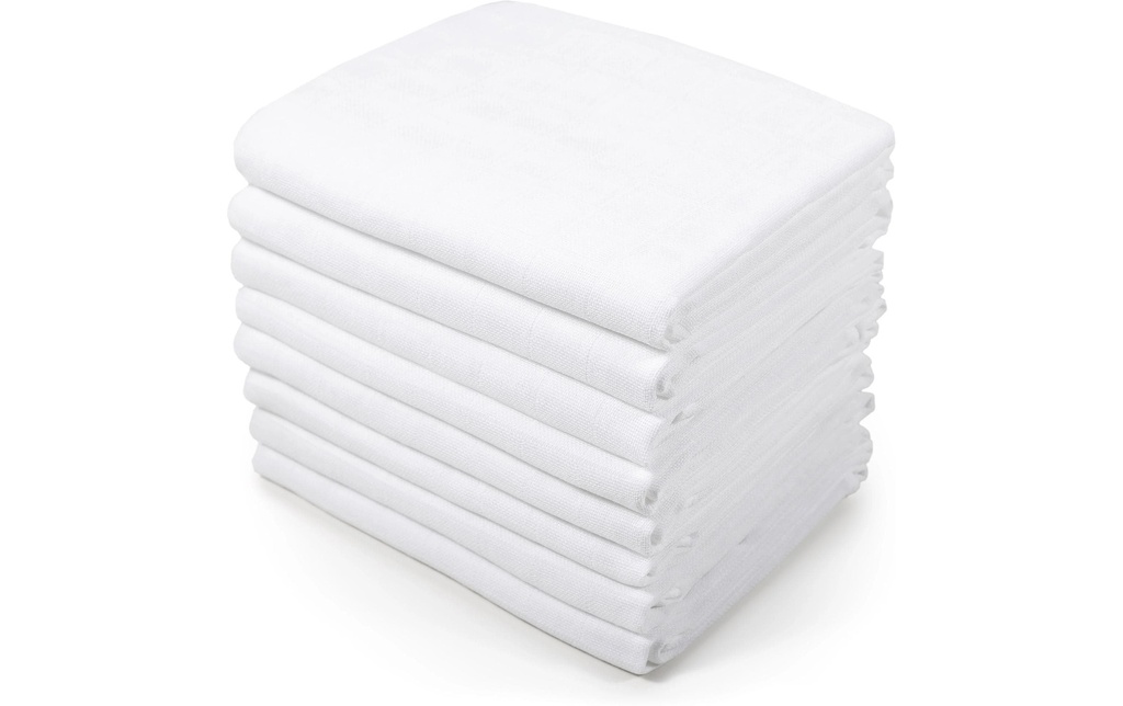 MAKIAN Serviette en gaze Paquet de 10 70 x 70 cm, blanc