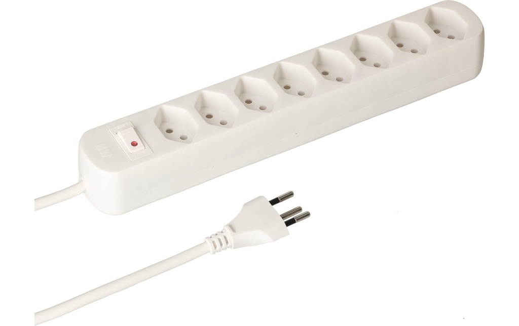 Max Hauri Bloc multiprises Basic Line 8x Typ 13 blanc