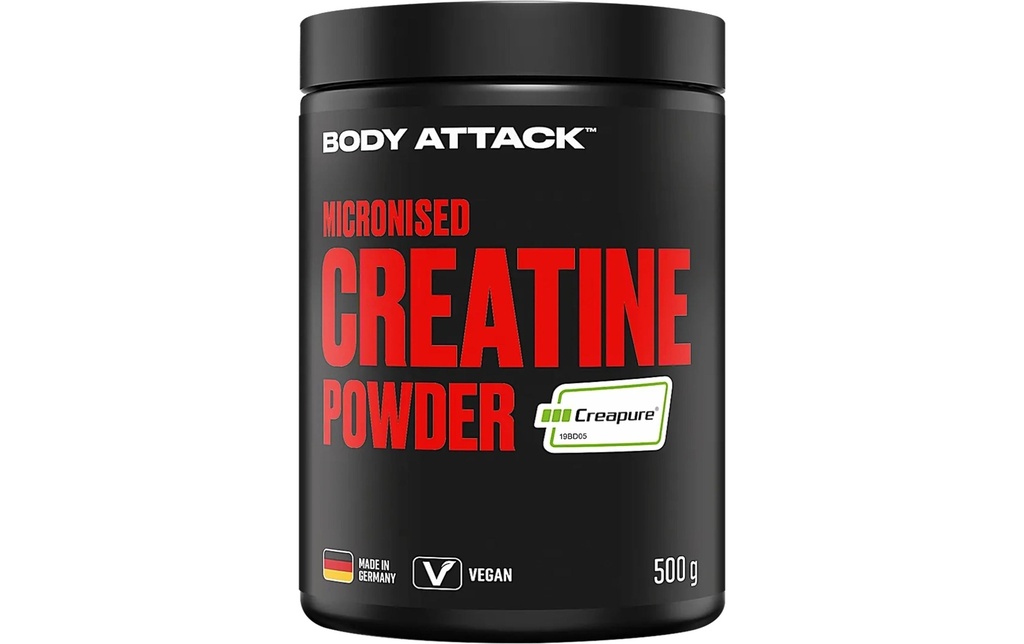 Body Attack Créatine pure micronisée en poudre Neutre 500 g