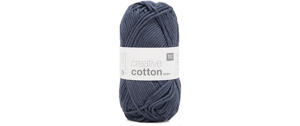 Rico Design Laine Creative Cotton Aran 50 g, bleu nuit