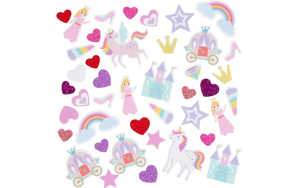 Creativ Company Set de caoutchouc mousse Licorne et princesse Violet-rose, 150 pièces