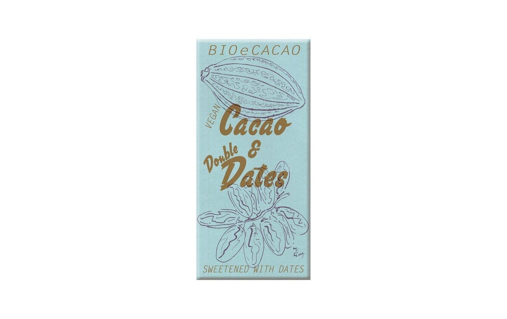 BioeCacao Chocolat aux dattes Double Dates 46%. 90 g