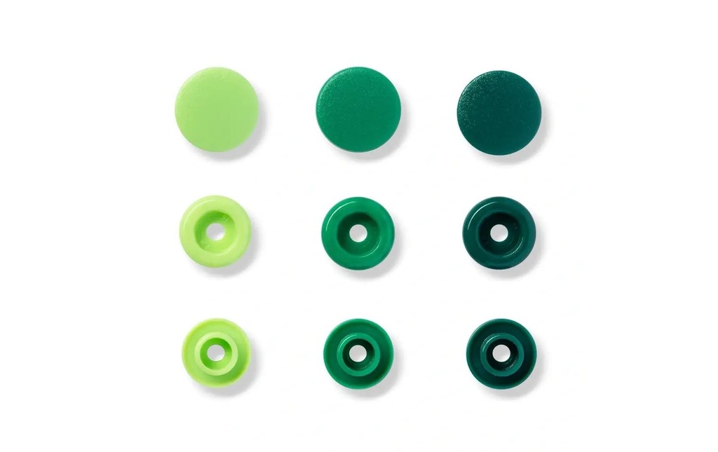 Prym Boutons poussoirs Snaps Couleur Amour Vert, Ø 12,4 mm, 30 pièces