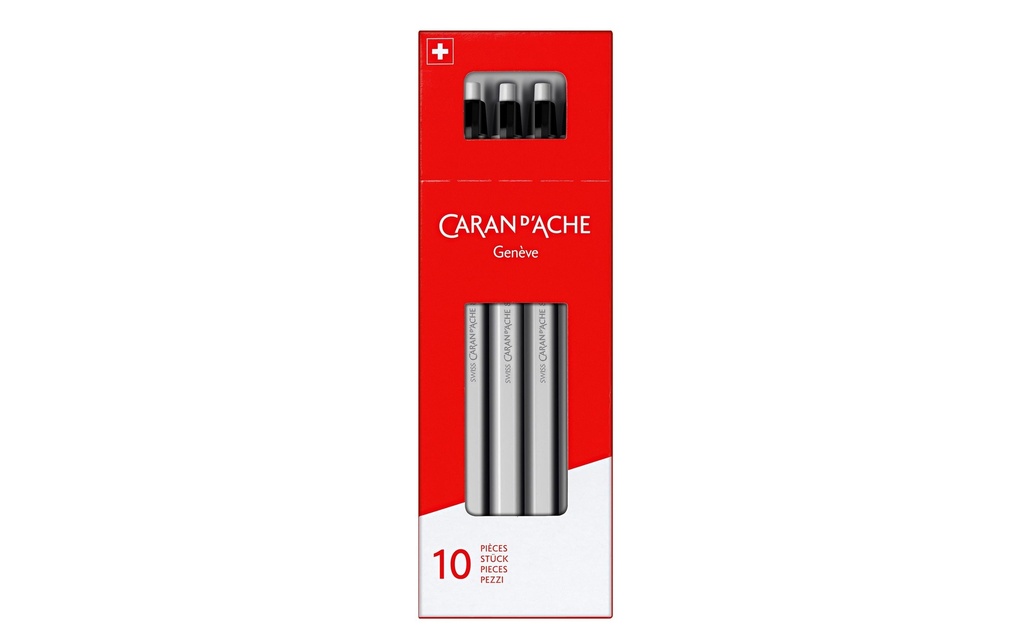 Caran d'Ache Stylo bille À usage unique 825 Carton de 10 pièces, noir