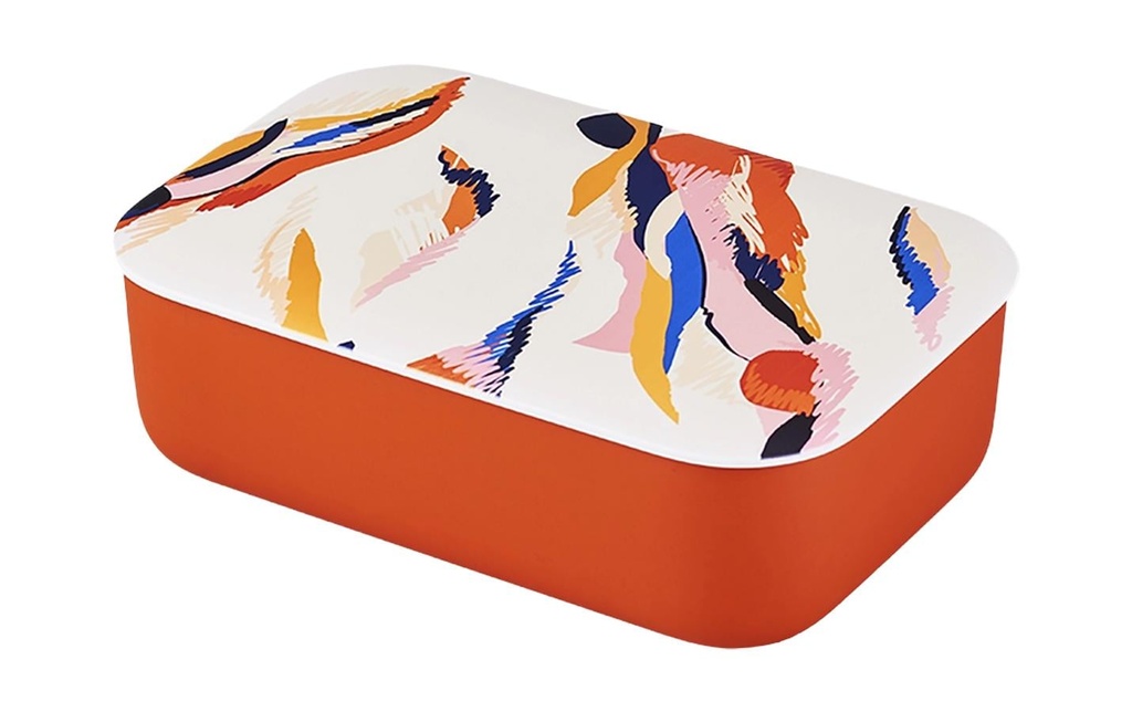 BioLoco Boîte casse-croûte Classic – motif abstrait Rouge