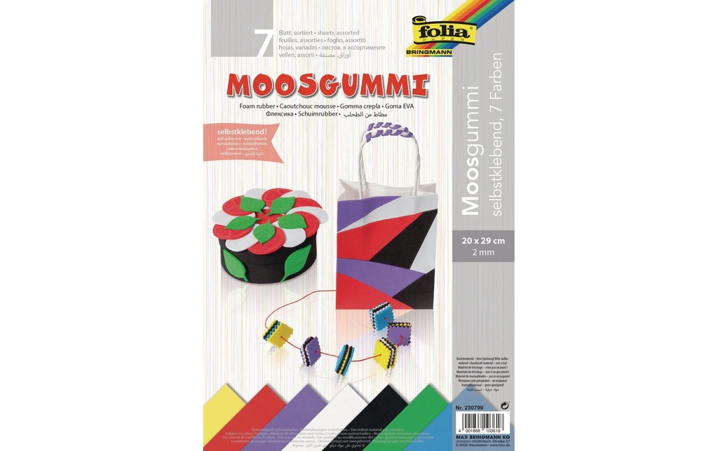 FOLIA Mousse caout.Basic aut.20x29cm (7 pces)