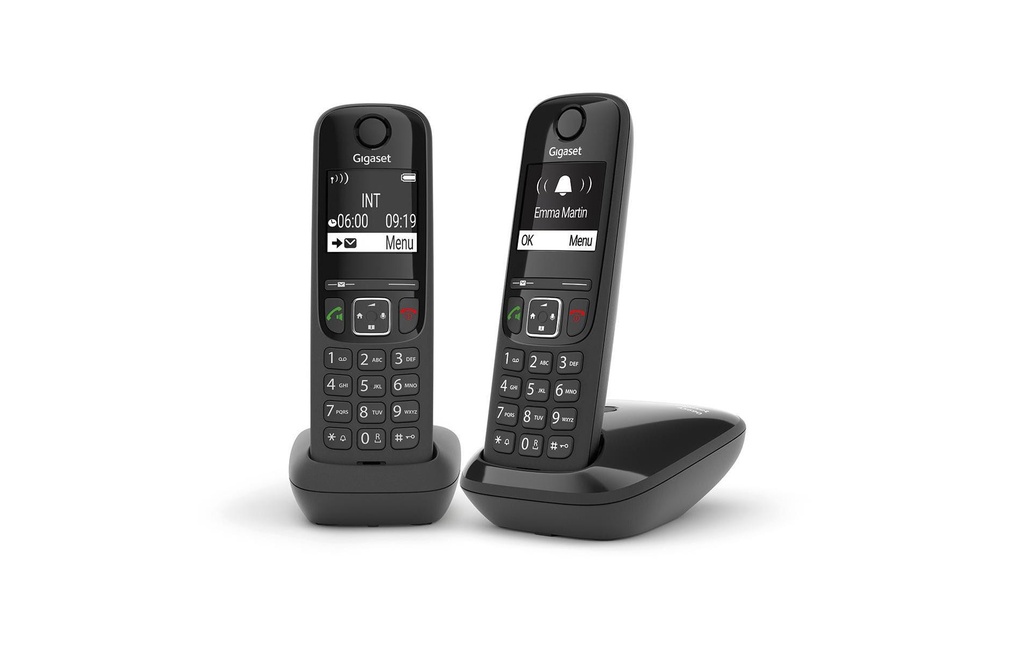 Gigaset Téléphone sans fil AS690 Duo  Noir