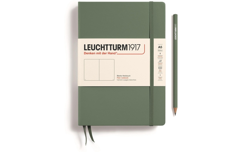 Leuchtturm Bloc-notes Medium A5, Vierge, Vert olive