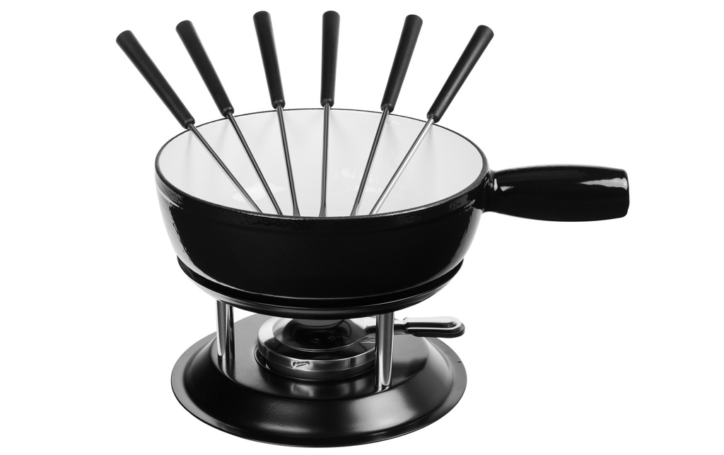 COCON Service à fondue au fromage 10 pièces, noir