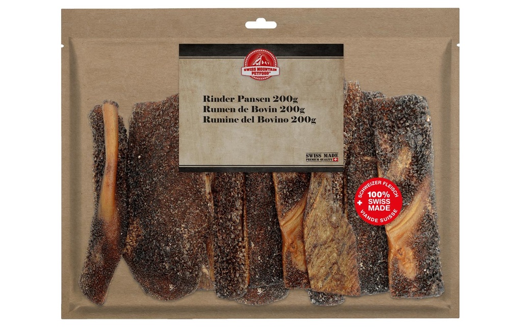 Swiss Mountain Petfood Articles à mâcher la panse de boeuf, 200 g