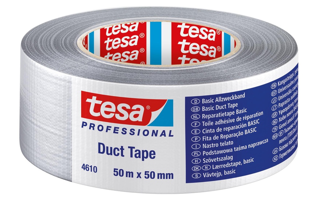 tesa Professional 4610 Bande de pierre Basic, 50 mm x 50 m, Argenté