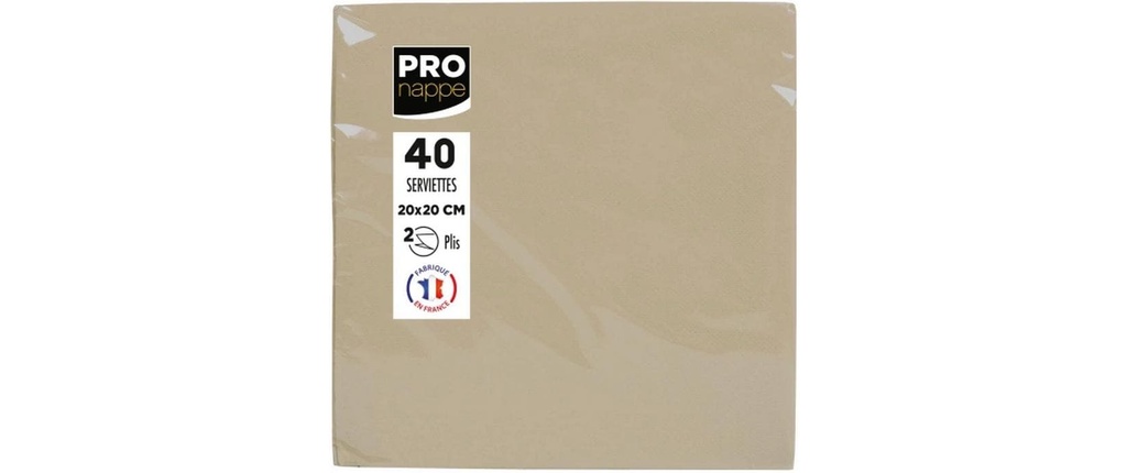 PRO nappe Serviettes en papier Beige 38 cm x 38 cm, 40 Pièce/s