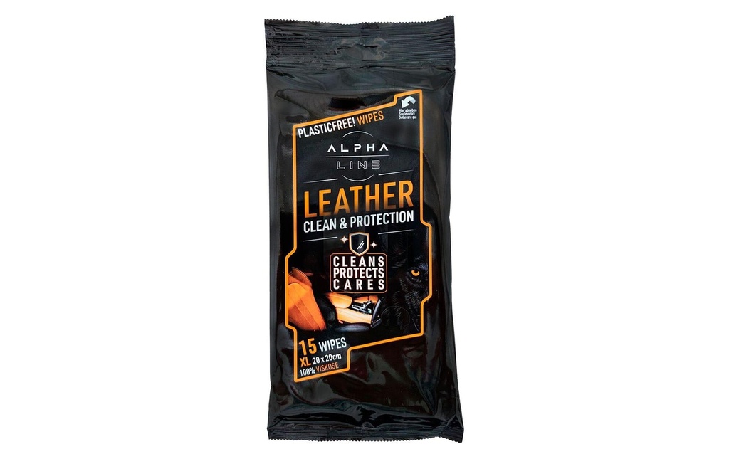 Alpha Line Leather Clean Wipes, paquet de 15 pièces 15 pièces