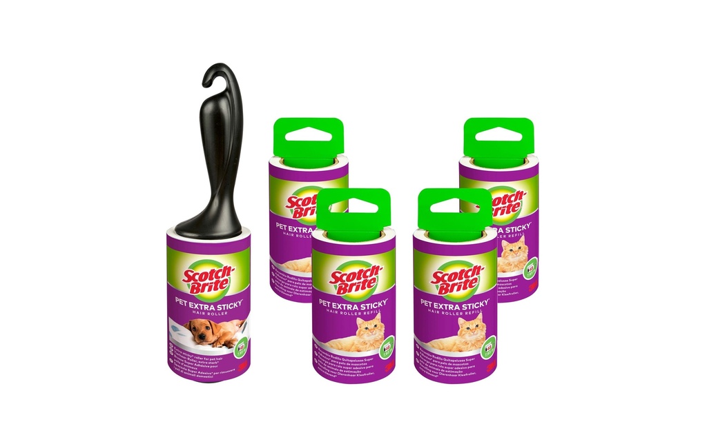 Scotch-Brite Rouleau adhésif pour vêtements Scotch-Brite Pet Extra Sticky 48 feuilles