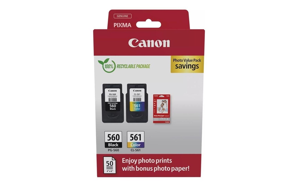 Canon Encre PG-560 + CL-561 / papier photo inclus