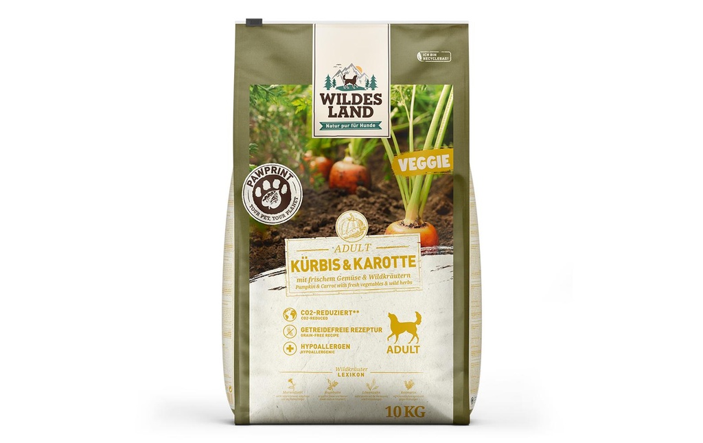 Wildes Land Aliments mi-humides pour animaux PawPrint Veggie 10 kg