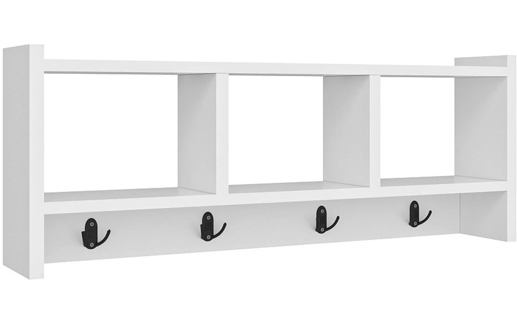 Woody Fashion Portemanteau mural Star 75.6 cm x 35 cm, Blanc