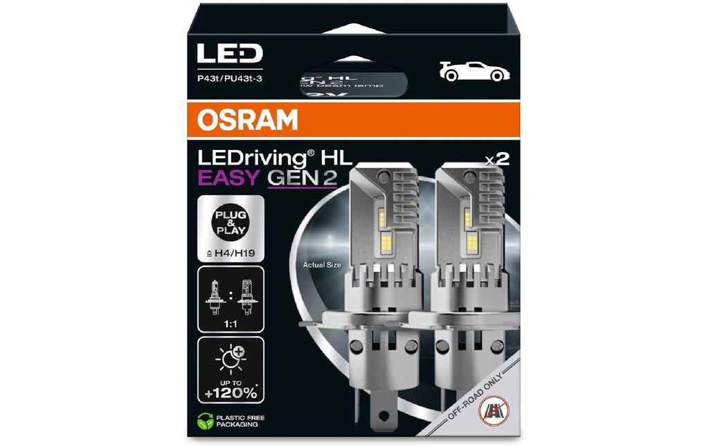 OSRAM H4 LEDriving HL EASY GEN 2 12 V 24 W, blanc