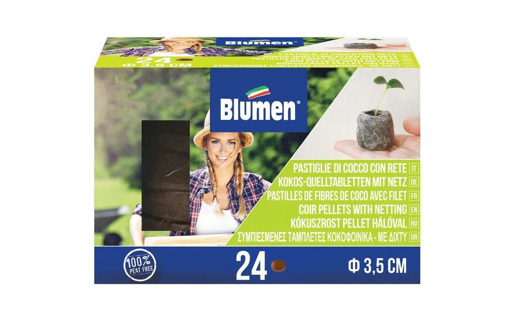 Blumen Pastilles de germination Ø 35 mm avec filet, 24 pièces