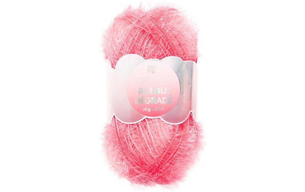 Rico Design Laine Rico Creative Bubble Dégradé 50 g / 90 m, rose fluo